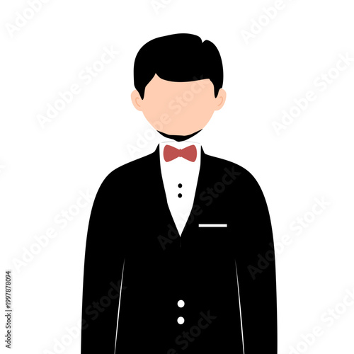 Groom wedding avatar vector illustration