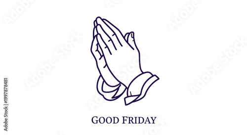 Good Friday prayer hands icon illustration