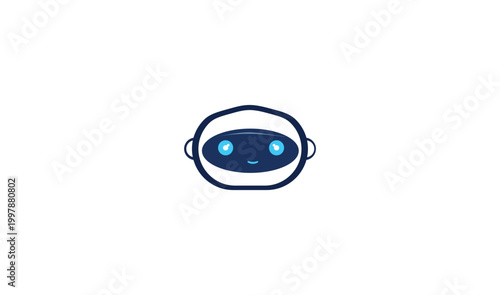 Robot head icon editable vector 