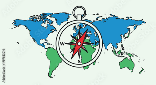 Compass Navigation Tool Direction Indicator.