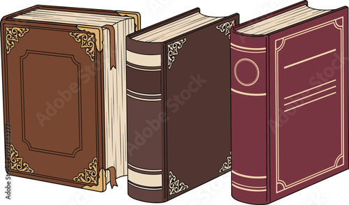 Vintage Hardcover Books with Ornate Covers for Classic Literature, Antique Book Collection, and Decorative Library Shelves