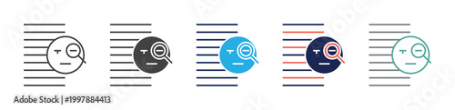 suspicious activity icon set consisting of multiple styles. vector illustration