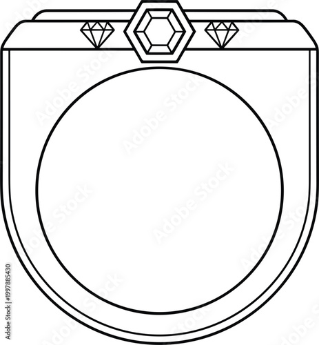 Elegant ring box illustration featuring open jewelry case with decorative gemstones luxury accessory presentation and engagement concept vector design