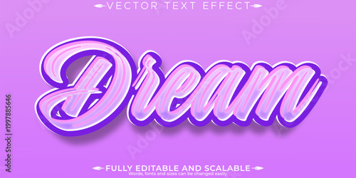 Dream editable text effect, editable imagination and fantasy text style