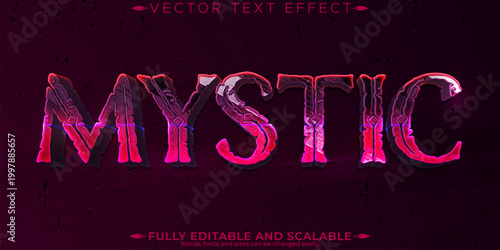 Mystic editable text effect, editable magic and mystery text style