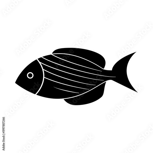 Fish icon doodle hand drawn isolate on white background.
