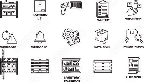 Mobile line icon set interface collection 12