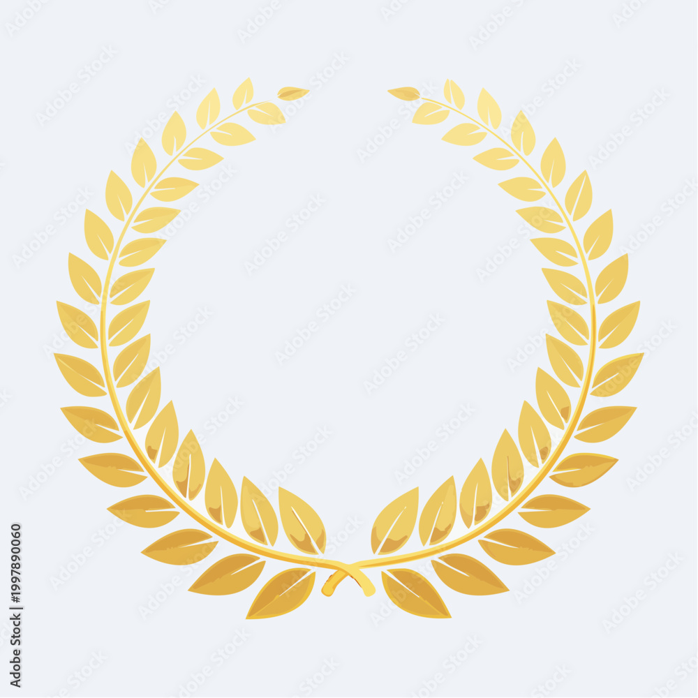 Obraz premium Golden laurel wreath - a symbol of achievement and honor golden laurel wreath symbol on a white background with achievement competition excellence recognition celebration certificate champion