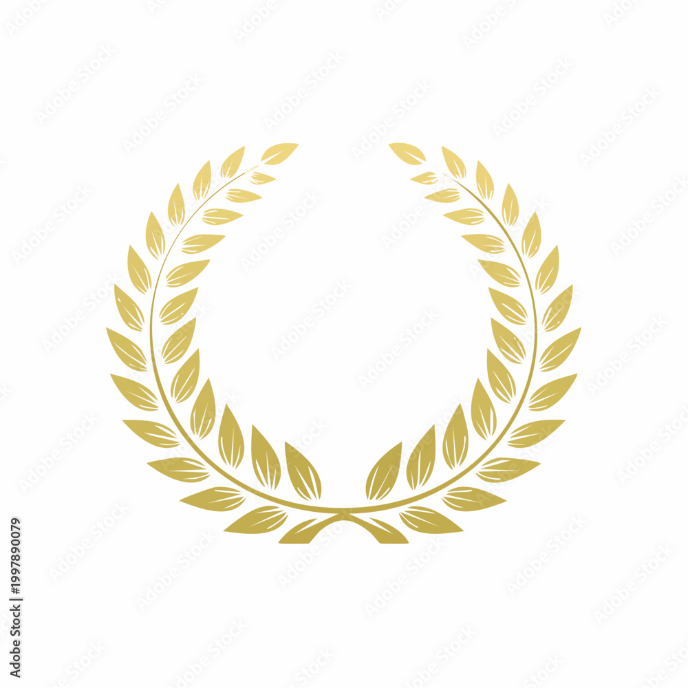 Obraz premium Golden laurel wreath - a symbol of achievement and honor golden laurel wreath symbol on a white background with achievement competition excellence recognition celebration certificate champion