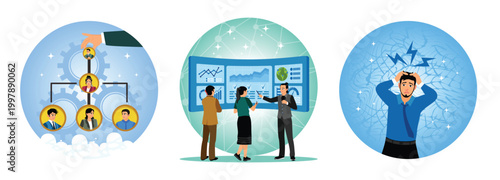 Hierarchy or structure of business team, analyze marketing data, too much workload and overthinking.