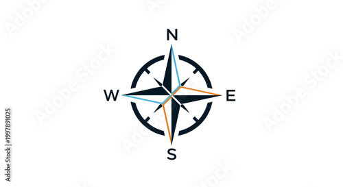Fotografía Compass Rose Vector Icon - Navigation, Direction, and Cardinal Points