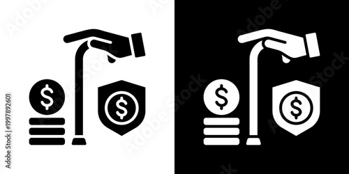 Retirement Plan Icon Set Vector Collection Isolated In Black And White