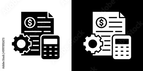 Accounting Icon Set Vector Collection Isolated In Black And White