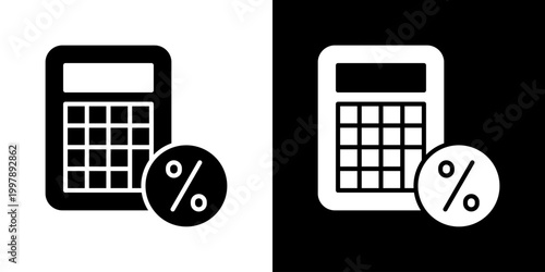 Tax Calculate Icon Set Vector Collection Isolated In Black And White