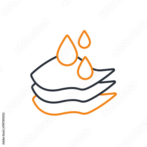 Photos absorb water icons minimalist flat style design, absorb water Vector illustratio