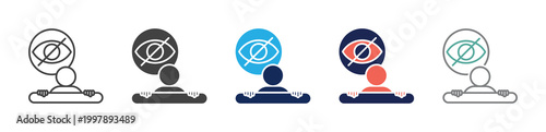 hidden eye symbol icon set consisting of multiple styles. vector illustration