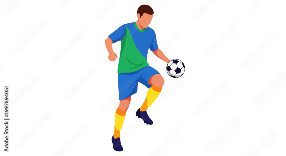 Obraz premium Soccer Player Kicking Ball