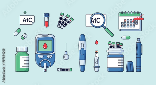 Diabetes management and monitoring medical equipment.