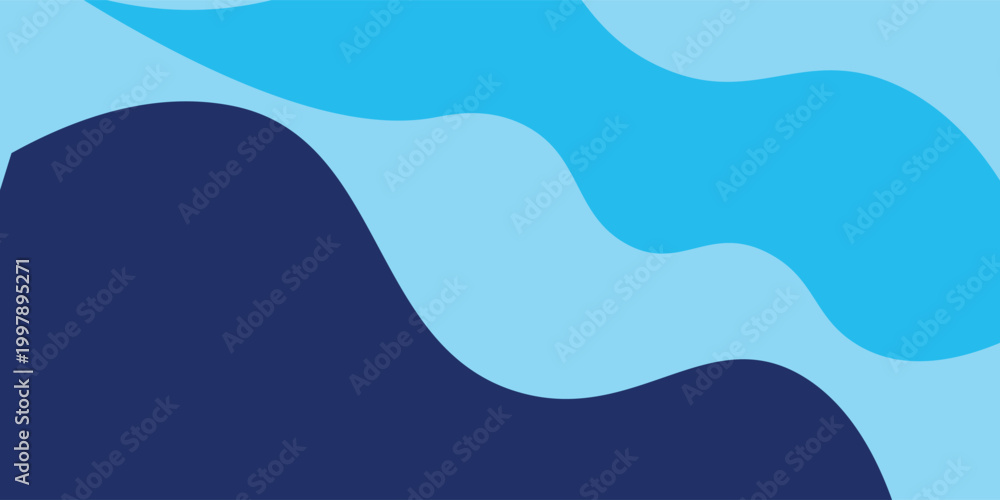 Fototapeta premium Sea waves layered vector background illustration and sea beach vector illustration.