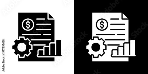 Reporting Icon Set Vector Collection Isolated In Black And White