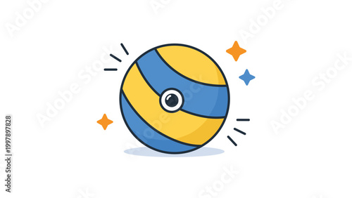 Tableau sur toile Squeaky Ball Pet Toy Vector Icon