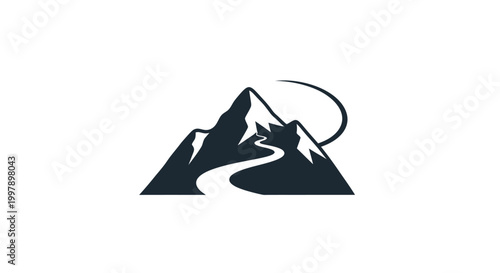 Mountain Range Landscape Icon Graphic.
