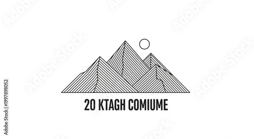 Mountain Range Landscape Illustration.