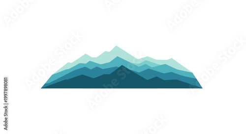 Mountain Range Landscape Silhouette.