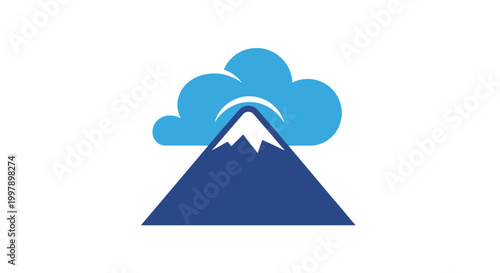 Mountain with Cloudy Sky.
