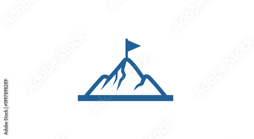 Mountain with Flag on Top.