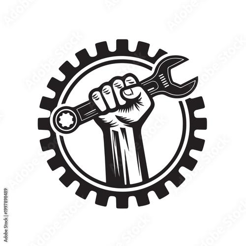 Happy Labor Day silhouette vector illustration. 