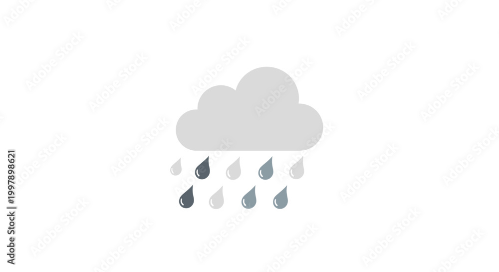 Obraz premium Rain Cloud Weather Icon.