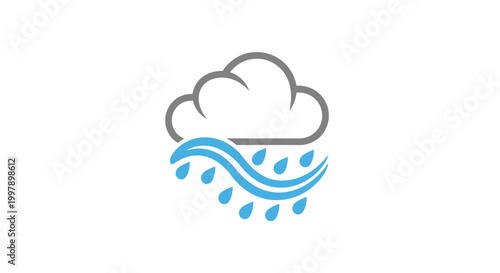 Rain Cloud Weather Icon.