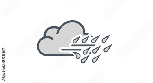 Rain Cloud Weather Icon.