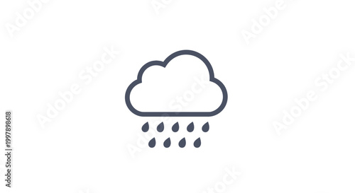 Rain Cloud Weather Icon.