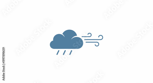 Rain Cloud Weather Stormy Icon.