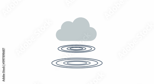 Rain Cloud With Water Ripples.