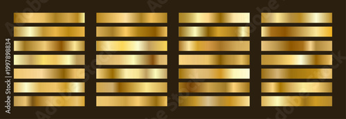 Gold Foil Palette. Elegant metallic backgrounds with gradients and premium colors. Vector illustration.