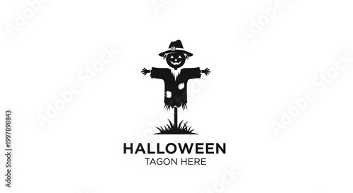 Scarecrow Halloween Icon Black.