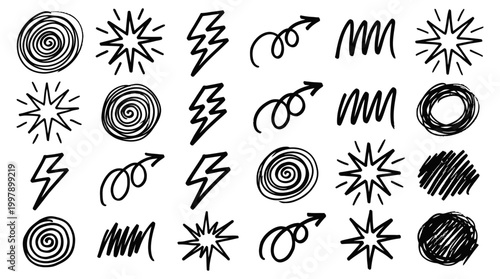 Fashionable women's apparel and accessory silhouette set, ideal for design projects and style guides