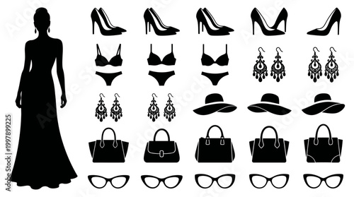 Collection of diverse muscular male torso silhouettes from various angles, showcasing strong athletic body forms