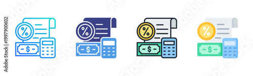 Accounting Icon Set Vector Collection Isolated In Black And White