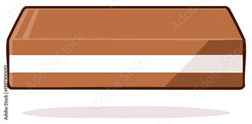 Delicious chocolate vanilla layered ice cream sandwich dessert bar sweet treat illustration