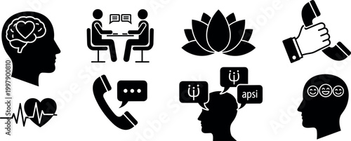 Mental health support concept illustration with woman receiving care love and growth symbolized by watering flowers and helping hands