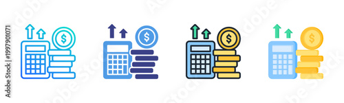Accounting Icon Set Vector Collection Isolated In Black And White