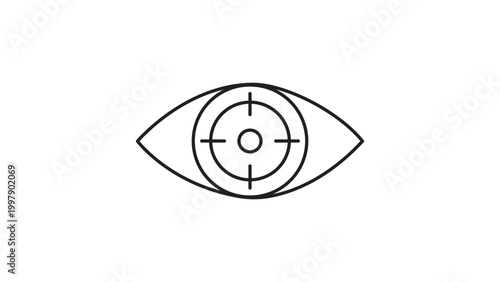 Foto Computer Vision and Eye Tracking Editable Stroke Vector Icon