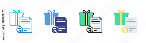 Gift Icon Set Vector Collection Isolated In Black And White