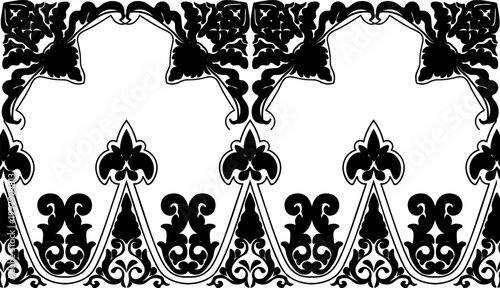 traditional pattern of sumatera. floral pattern with dark color