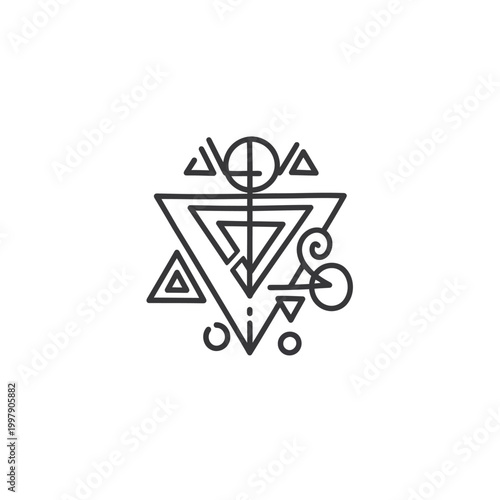 Mystical Geometric Symbol Alchemy Esoteric Design.