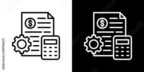 Accounting Icon Set Vector Collection Isolated In Black And White
